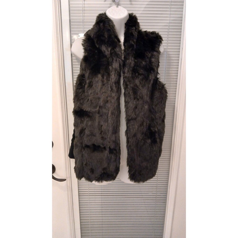 Black faux Fur women vest XL